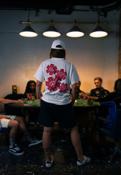 White poker chips tee