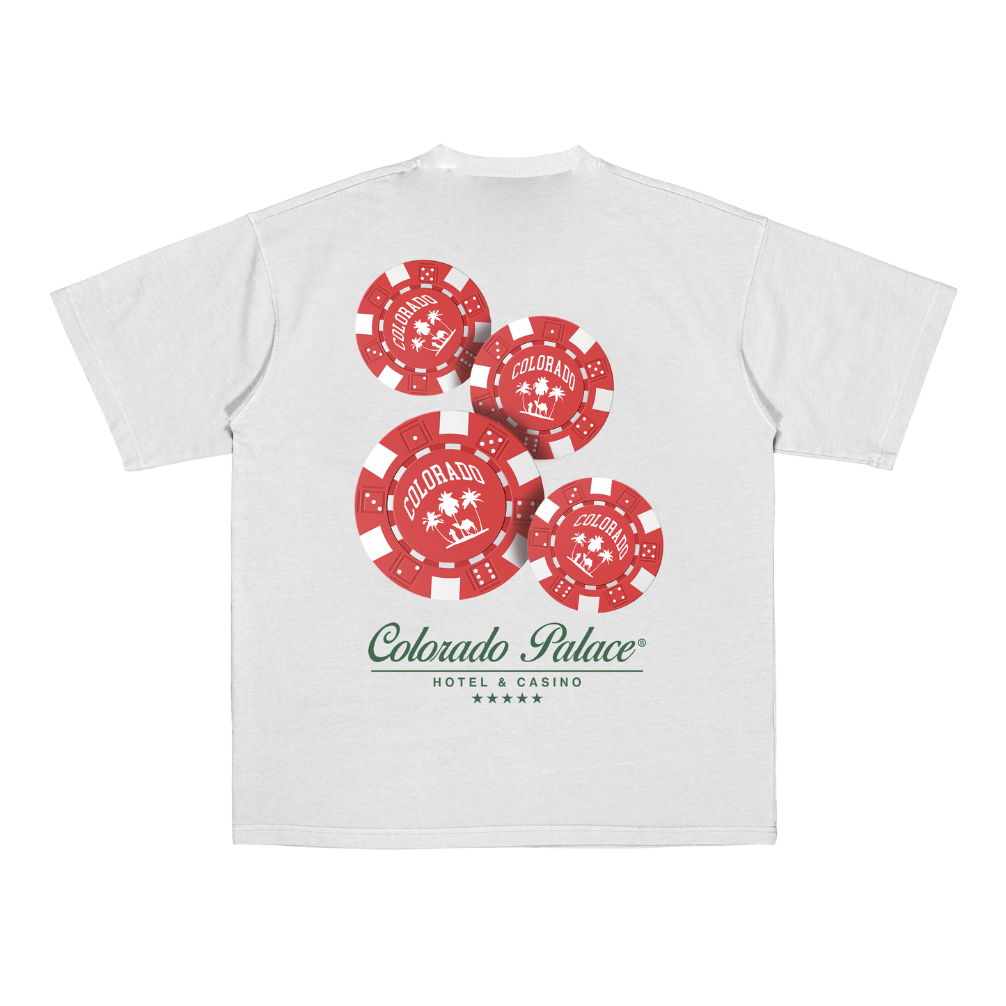 White poker chips tee