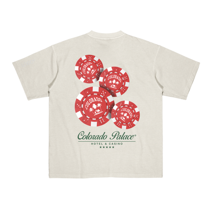 Cream poker chips tee